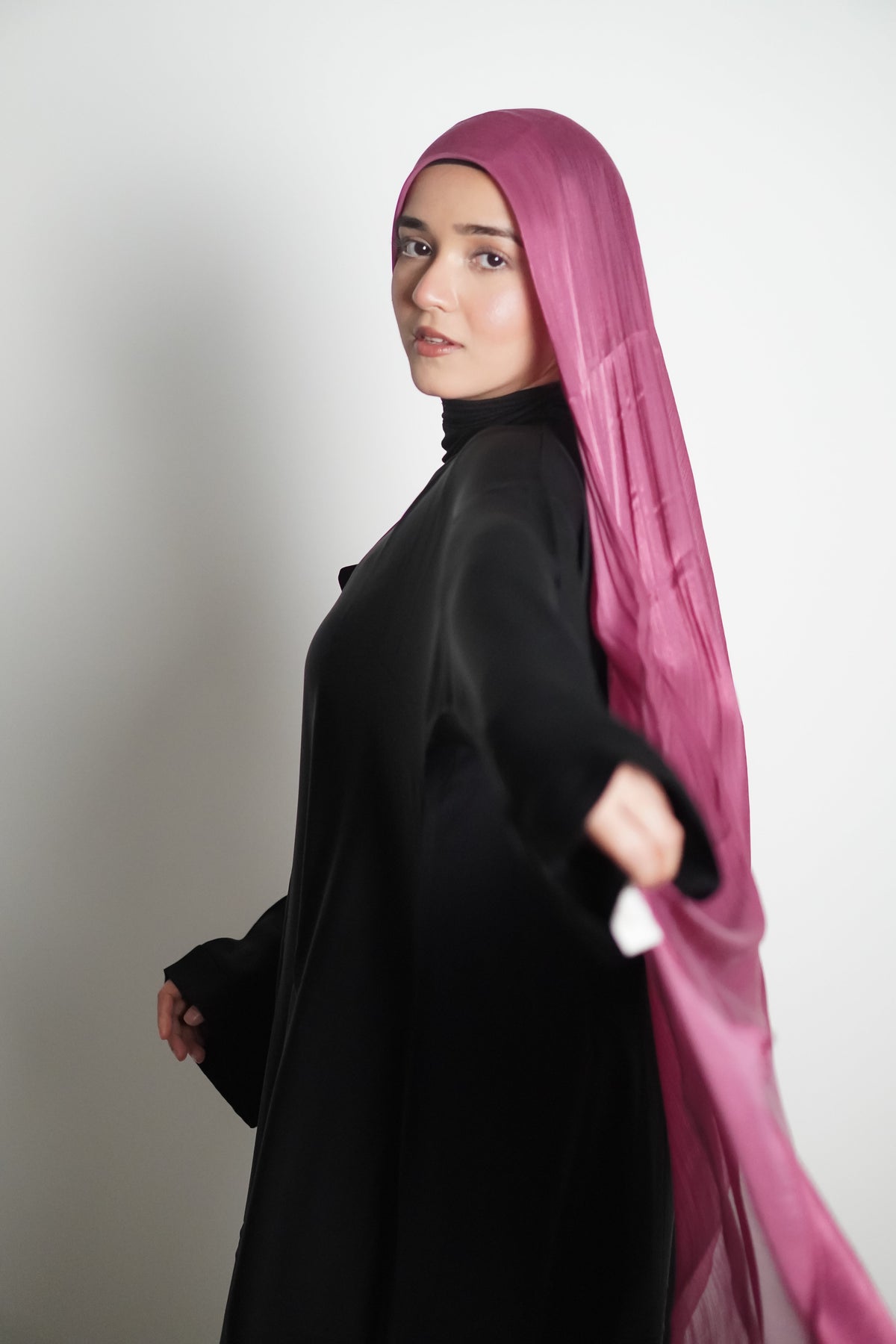 Premium Organza Hijab - Rose Pink