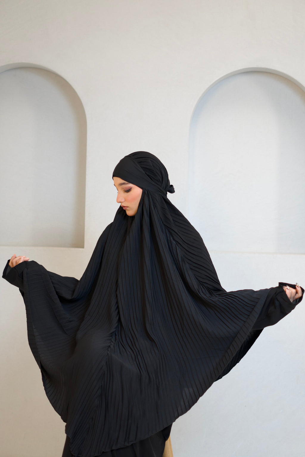 PLEATED KHIMAR SET