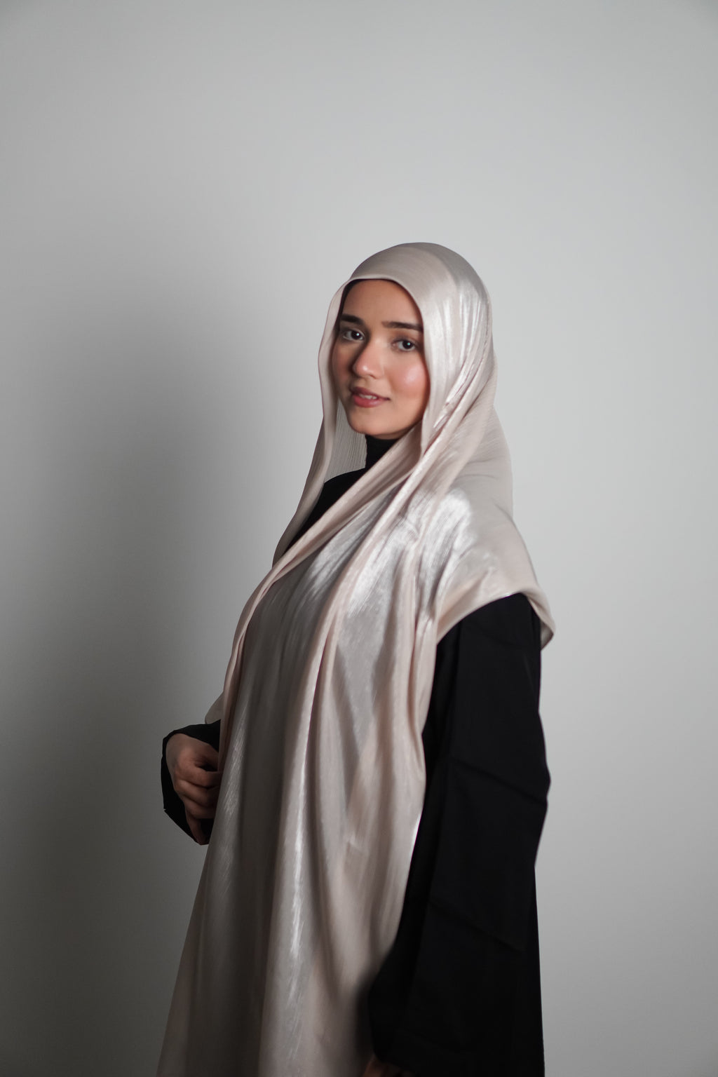 Premium Organza Hijab - Cremè Gold