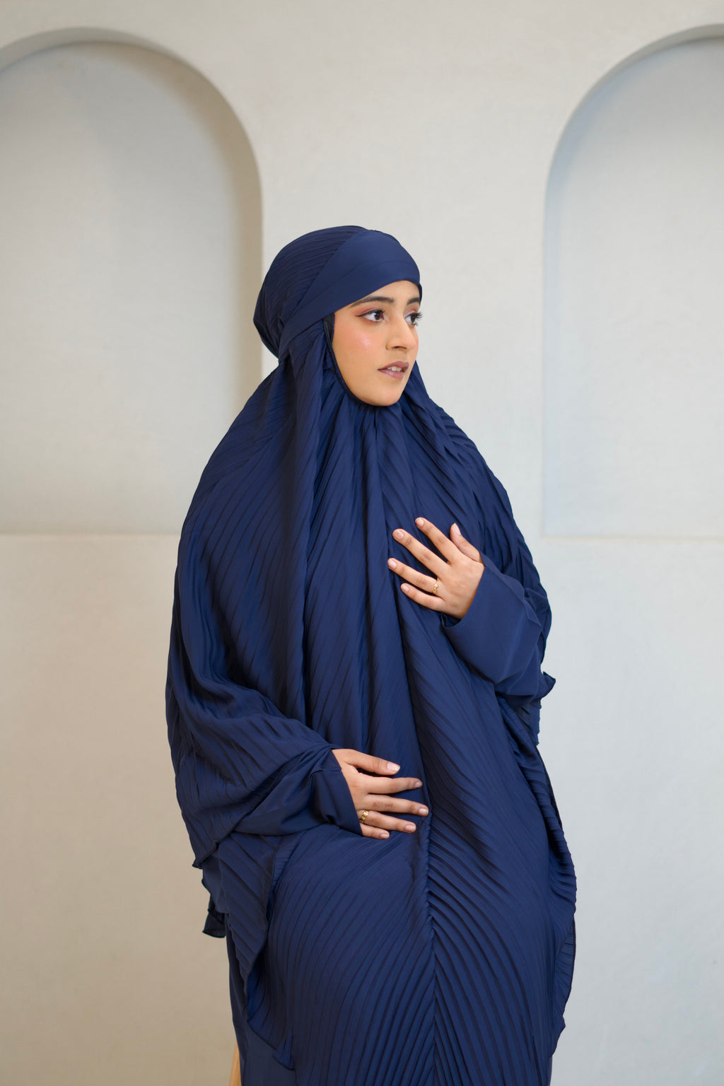 PLEATED KHIMAR SET