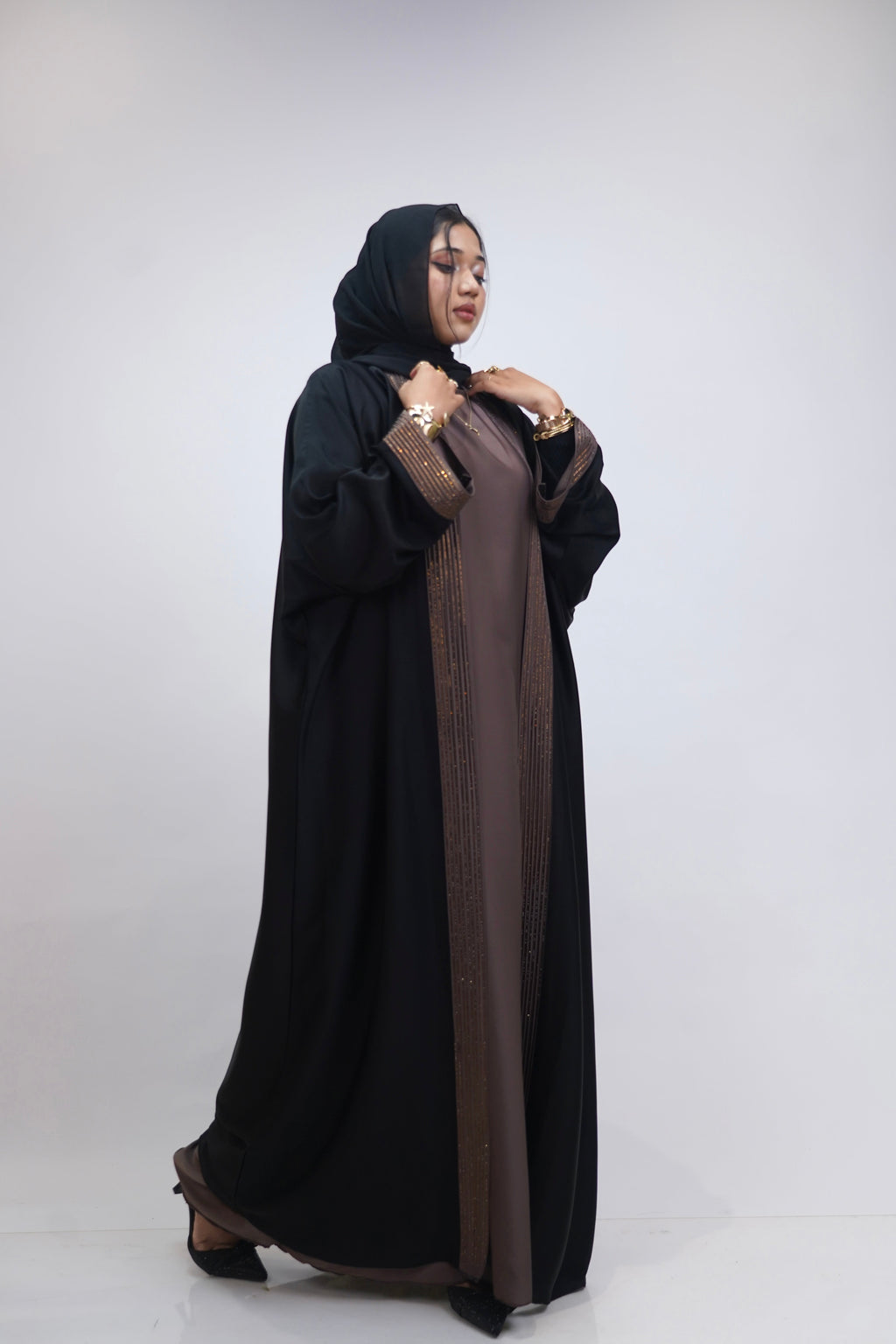 Rayah Brown Stone Abayah