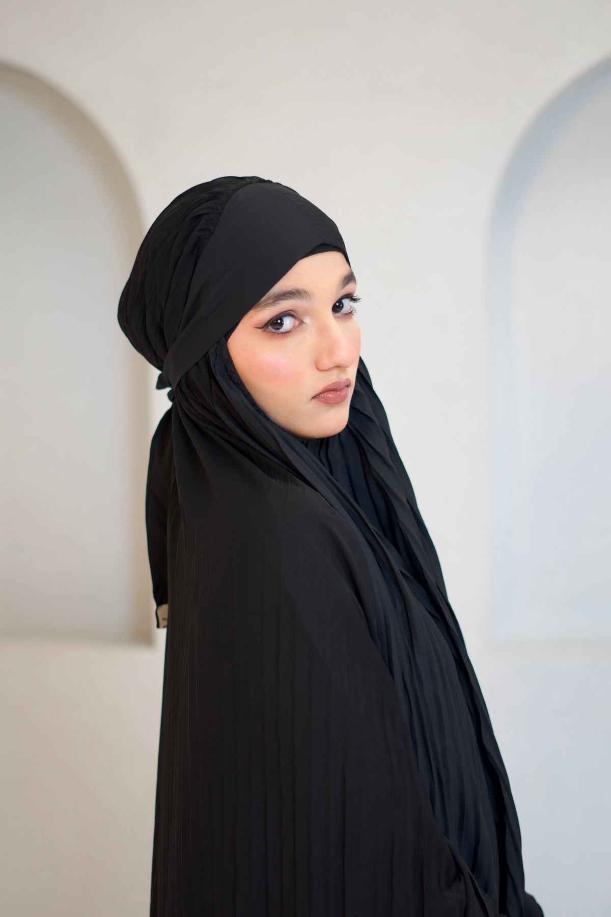 PLEATED KHIMAR SET