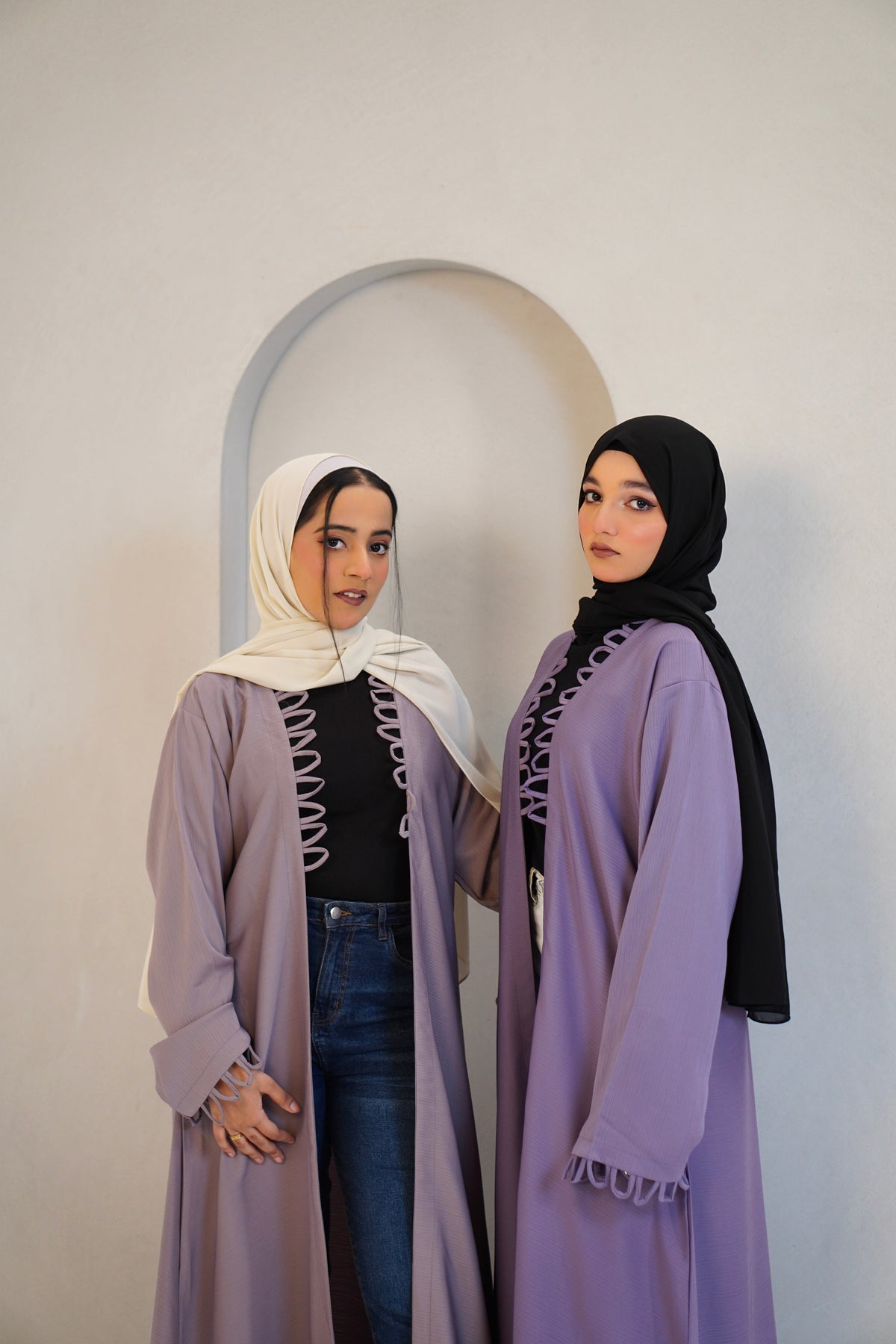 Tie Knot Shrug Abayah - Lavender