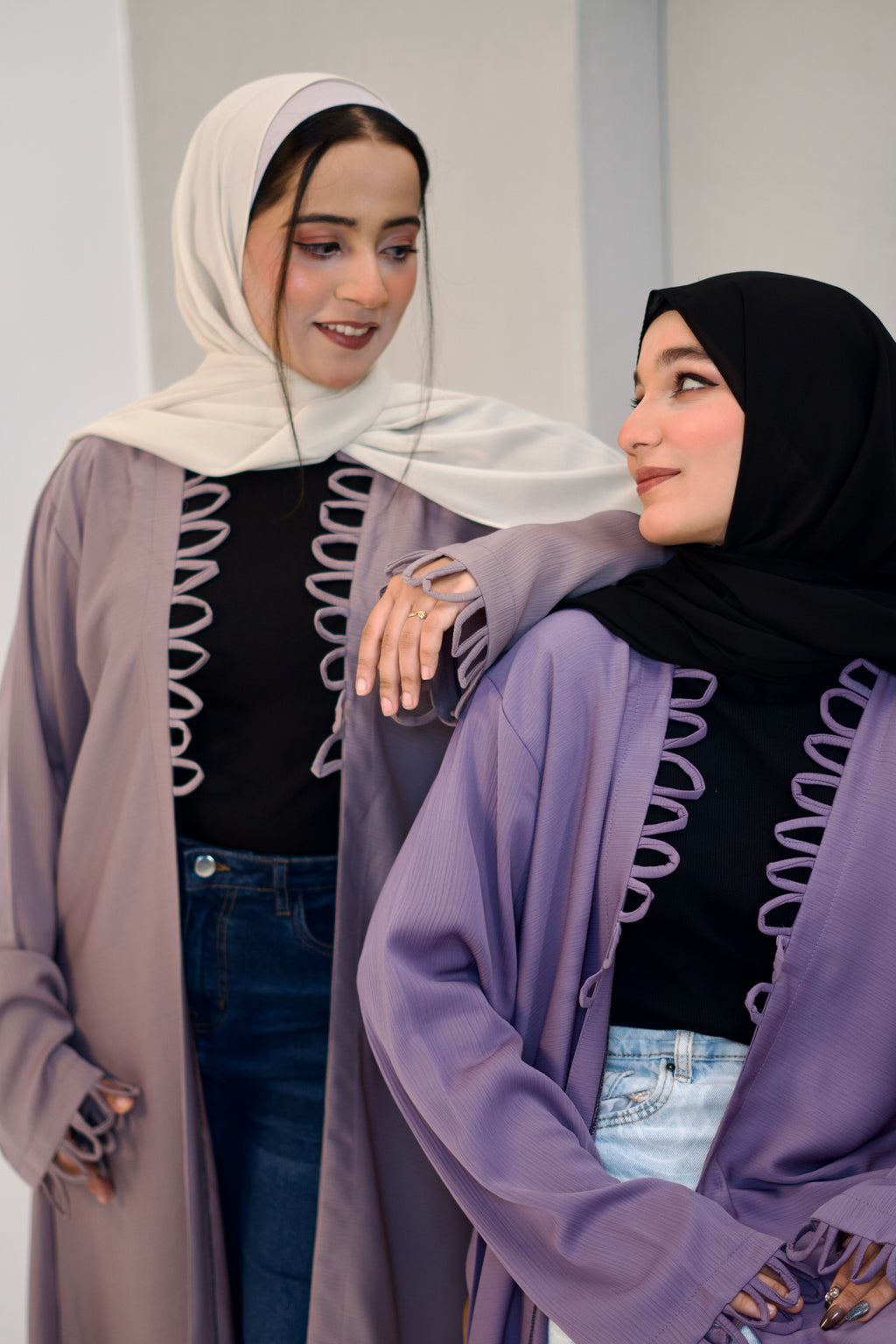 Tie Knot Shrug Abayah - Lavender
