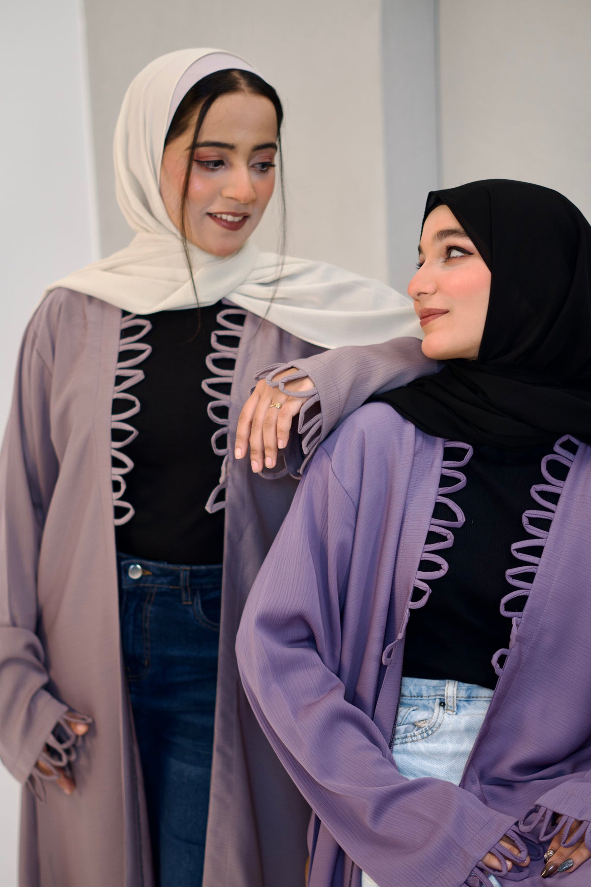 Tie Knot Shrug Abayah - Lavender