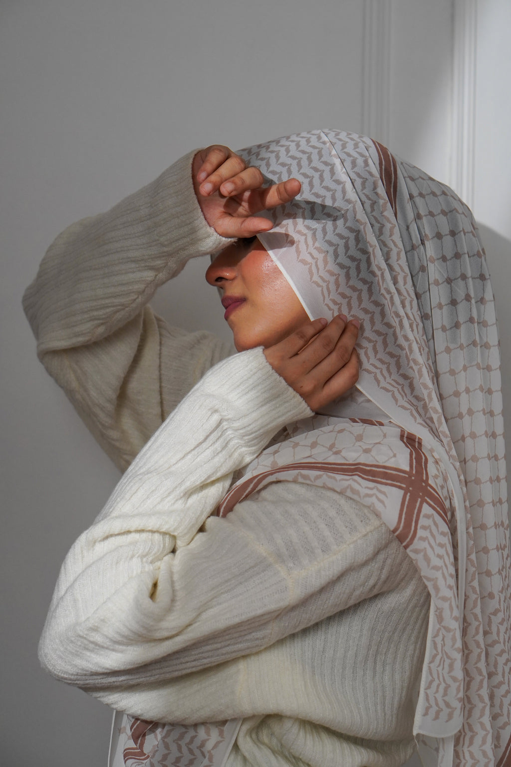 Keffiyeh Hijab - Beige