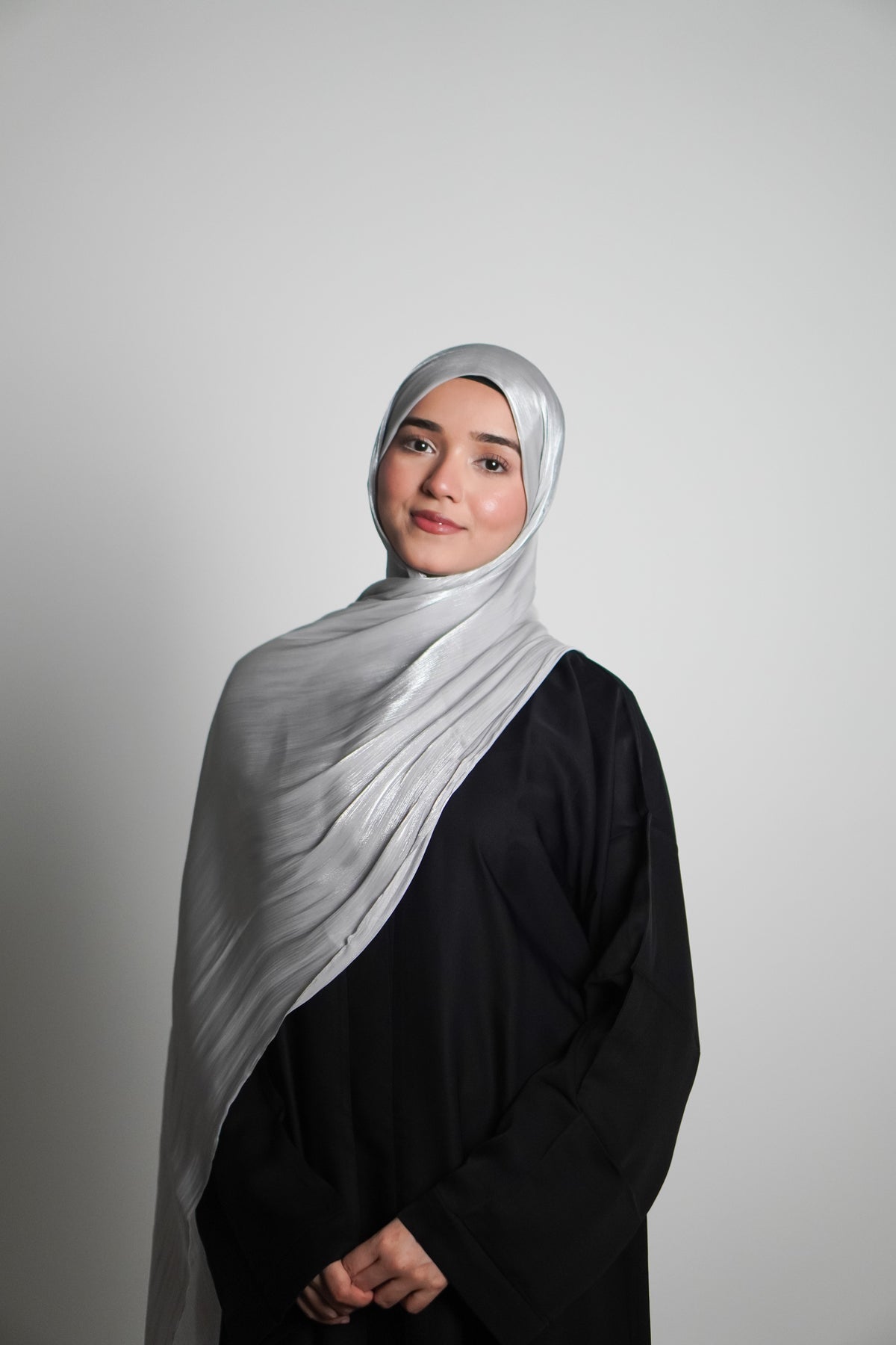 Premium Organza Hijab - Silver Grey