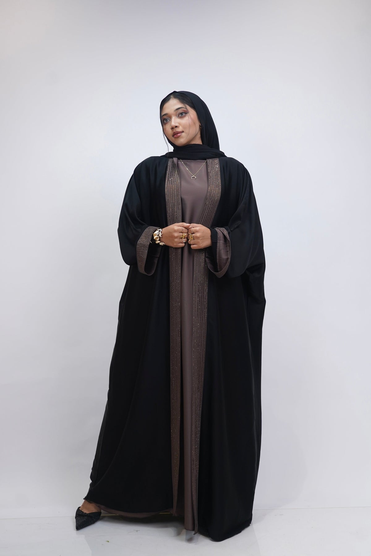 Rayah Brown Stone Abayah
