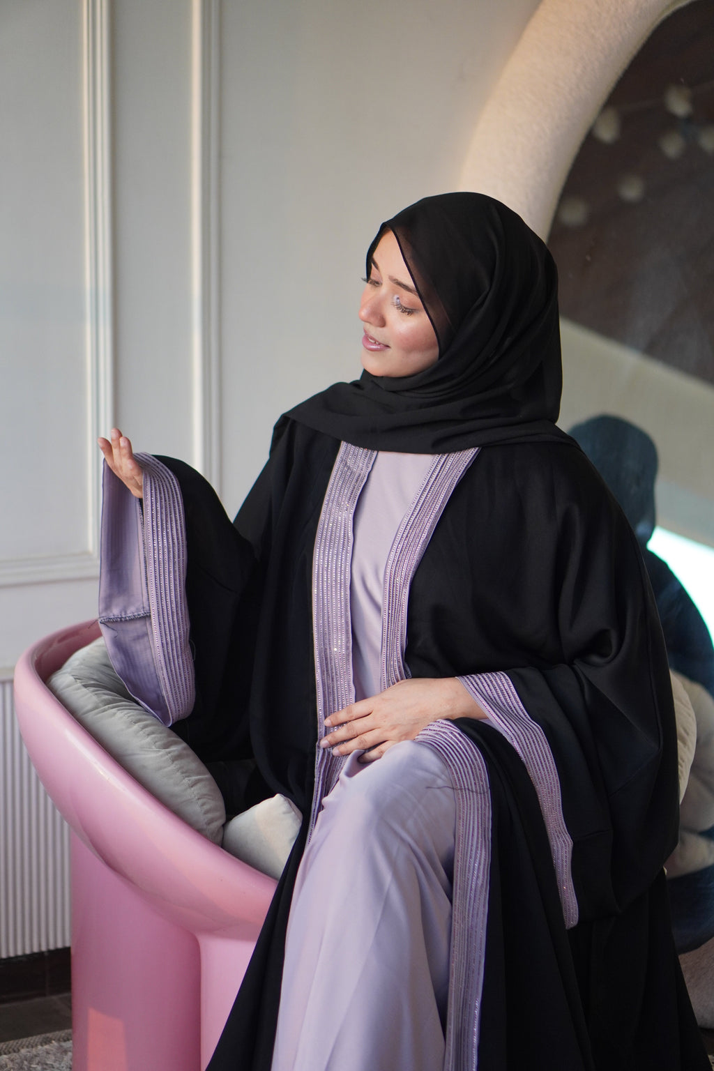 Rayah Pink Stone Abayah
