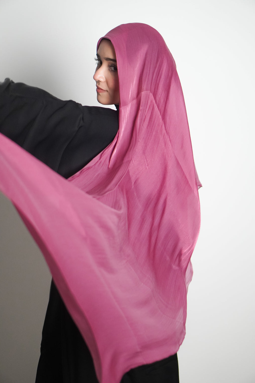 Premium Organza Hijab - Rose Pink