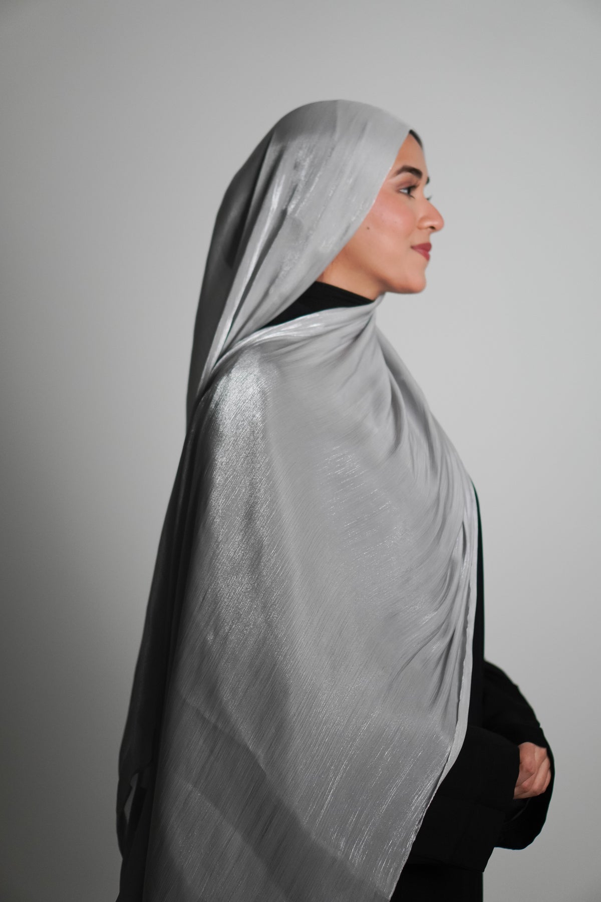 Premium Organza Hijab - Silver Grey