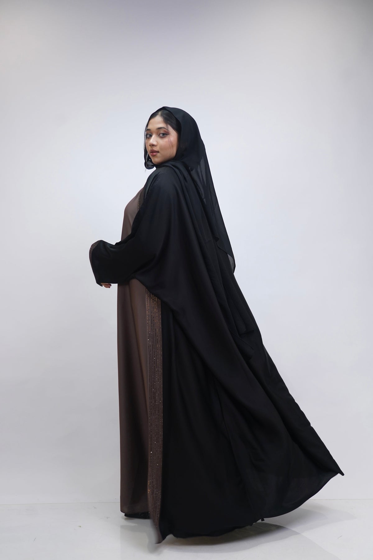 Rayah Brown Stone Abayah