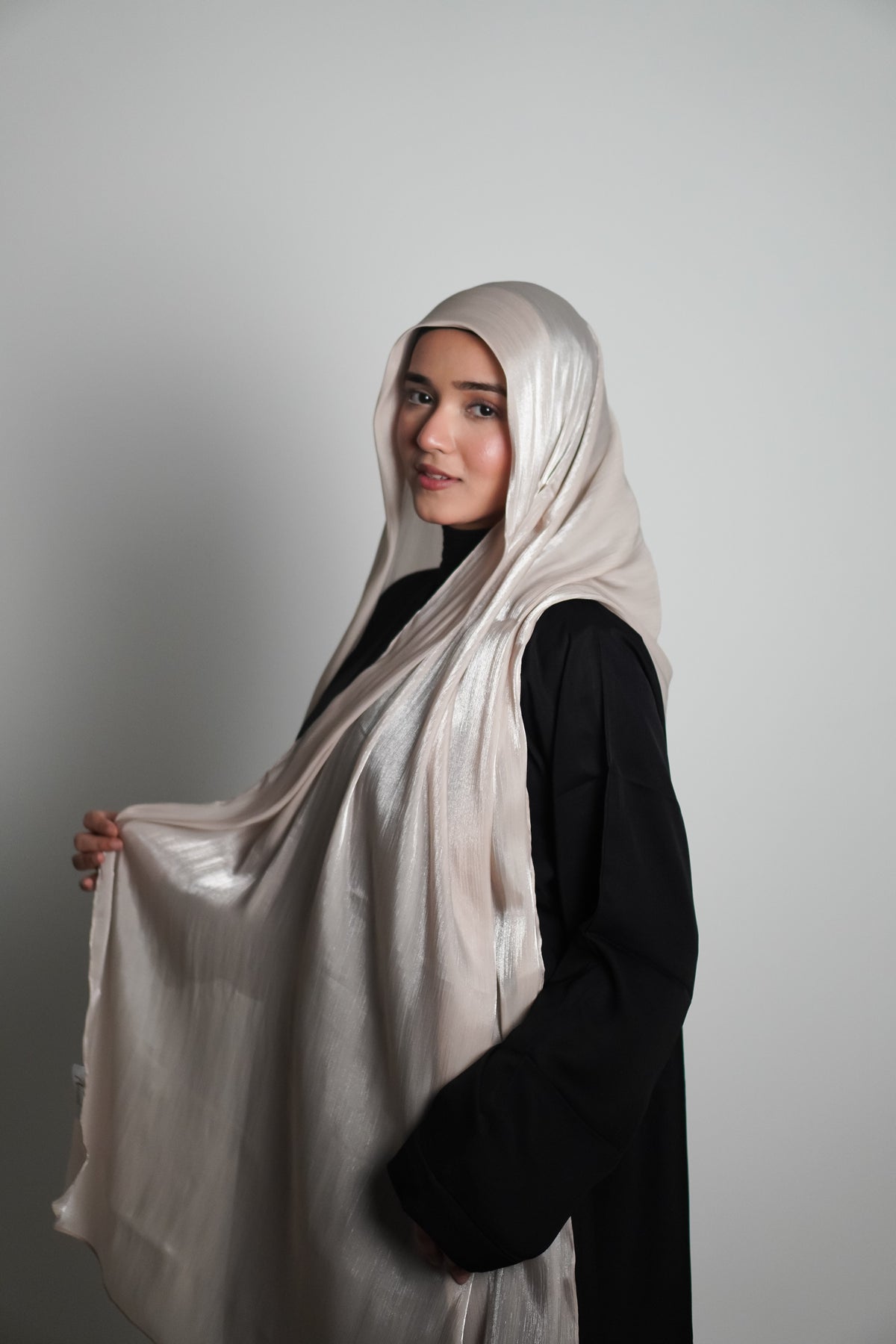 Premium Organza Hijab - Cremè Gold