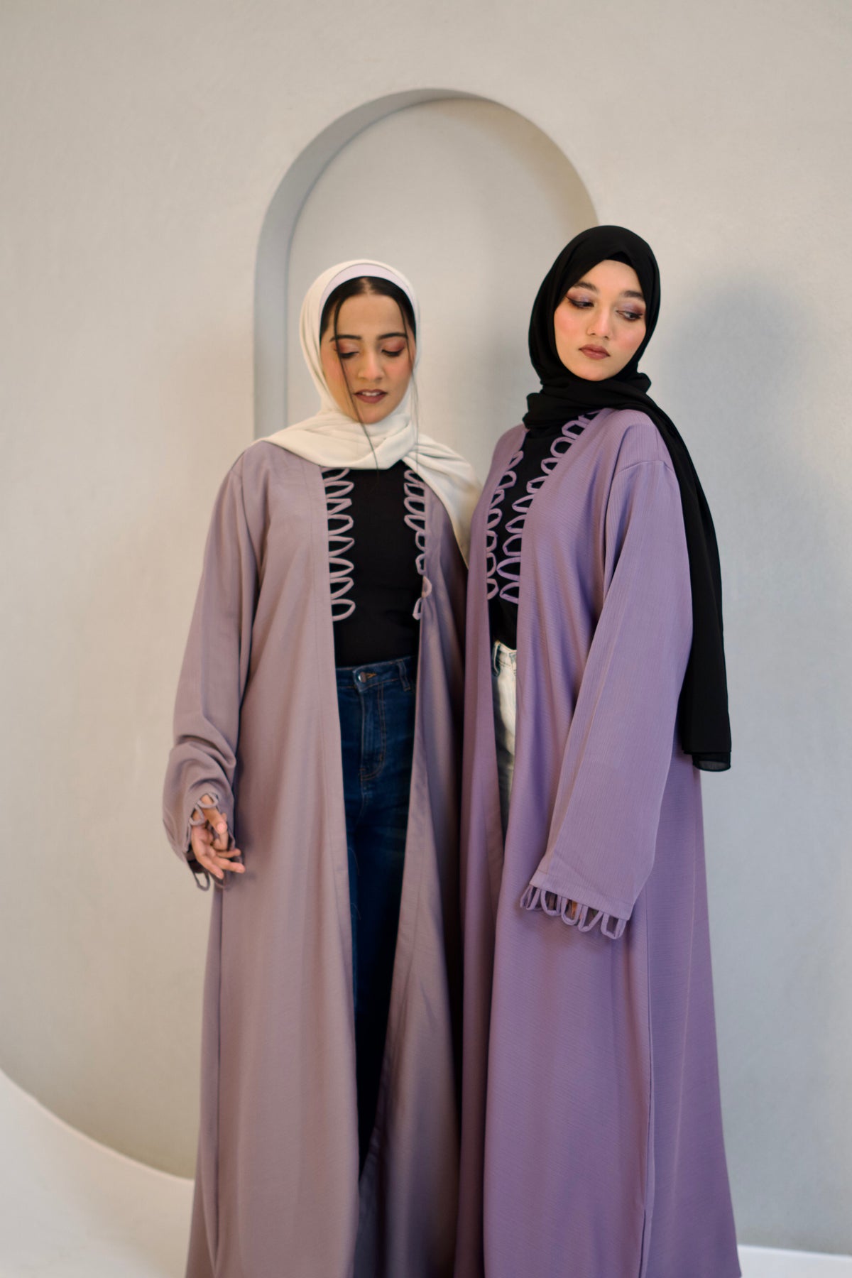 Tie Knot Shrug Abayah - Lavender