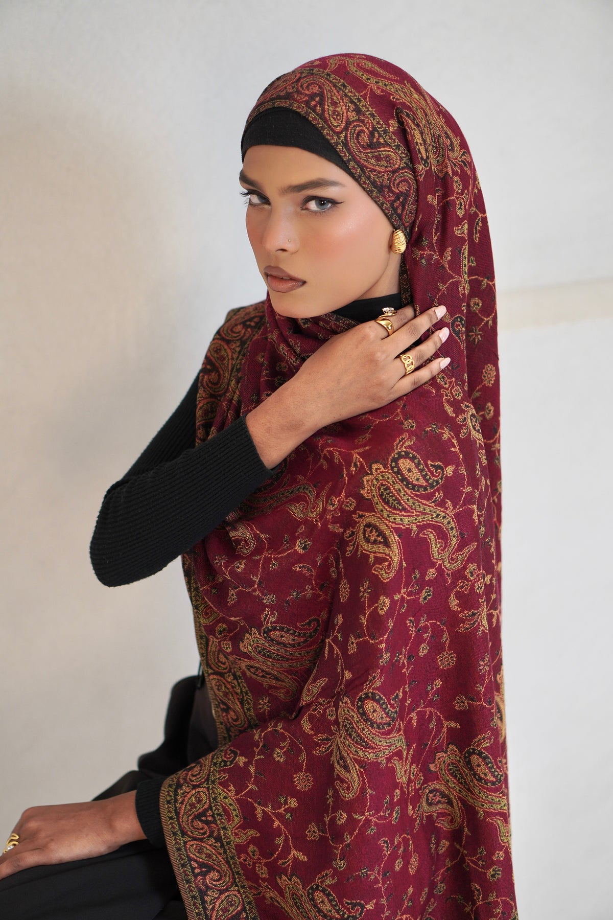 Pashmina Hijab - Mehroon