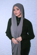 Rhinestone Hijab - Sterling Grey