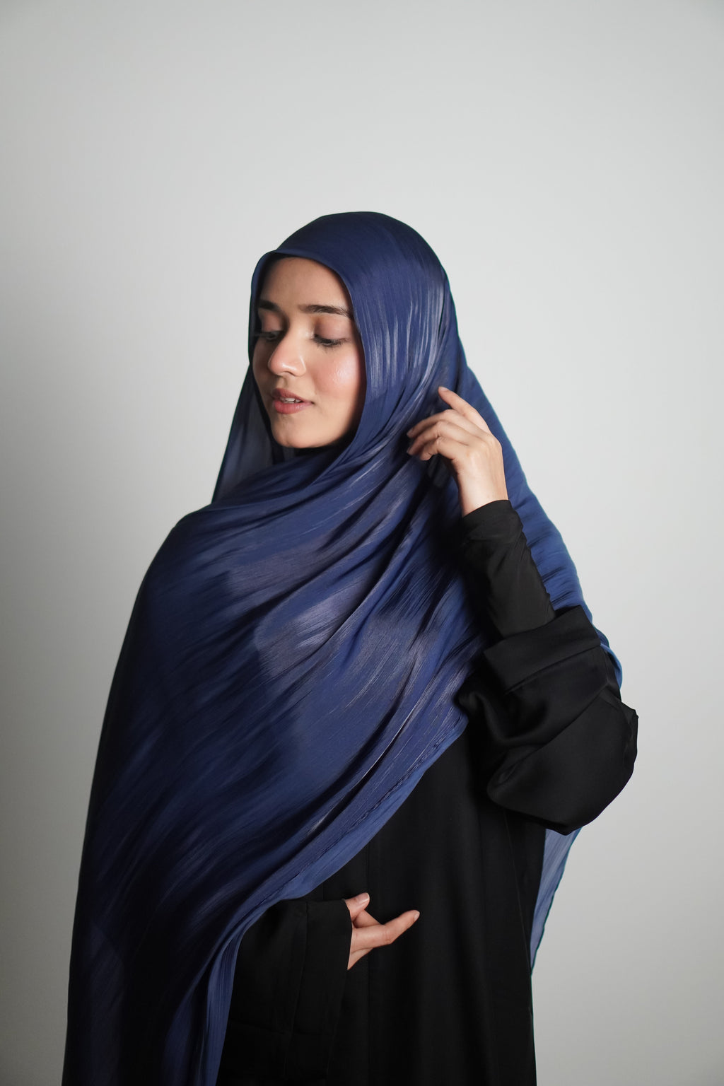 Premium Organza Hijab - Royal Blue