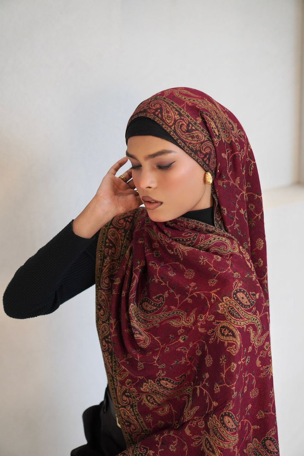 Pashmina Hijab - Mehroon