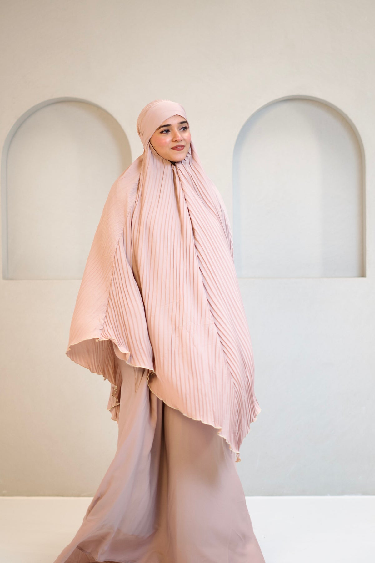 PLEATED KHIMAR SET
