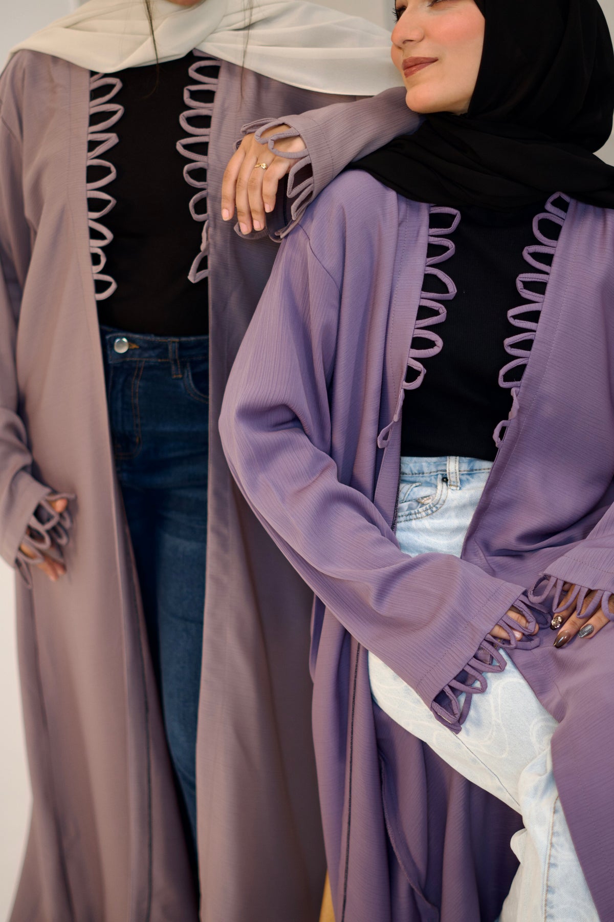 Tie Knot Shrug Abayah - Lavender