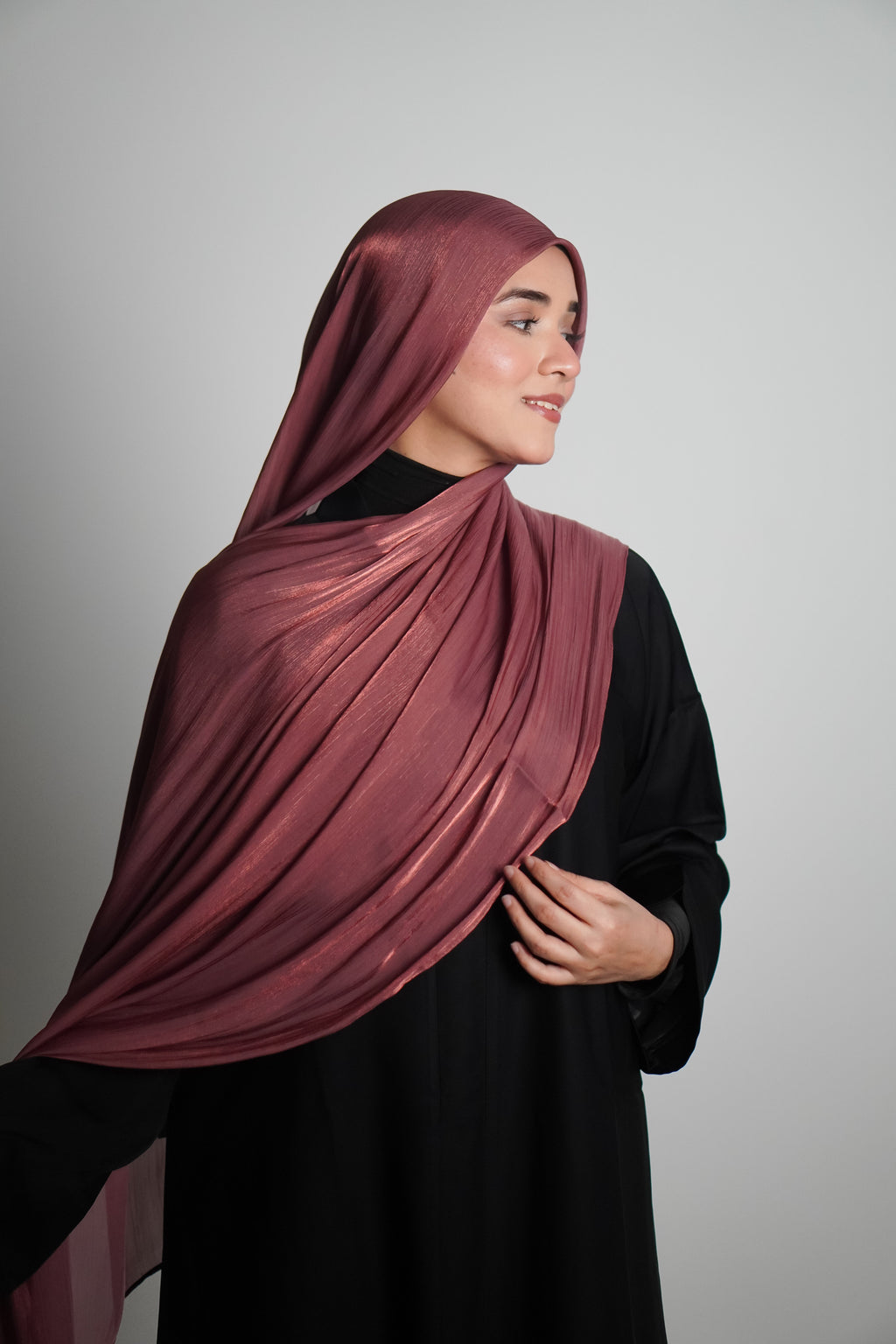 Premium Organza Hijab - Turkish Rose