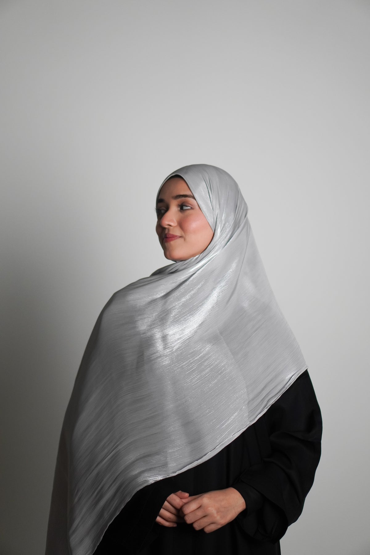 Premium Organza Hijab - Silver Grey