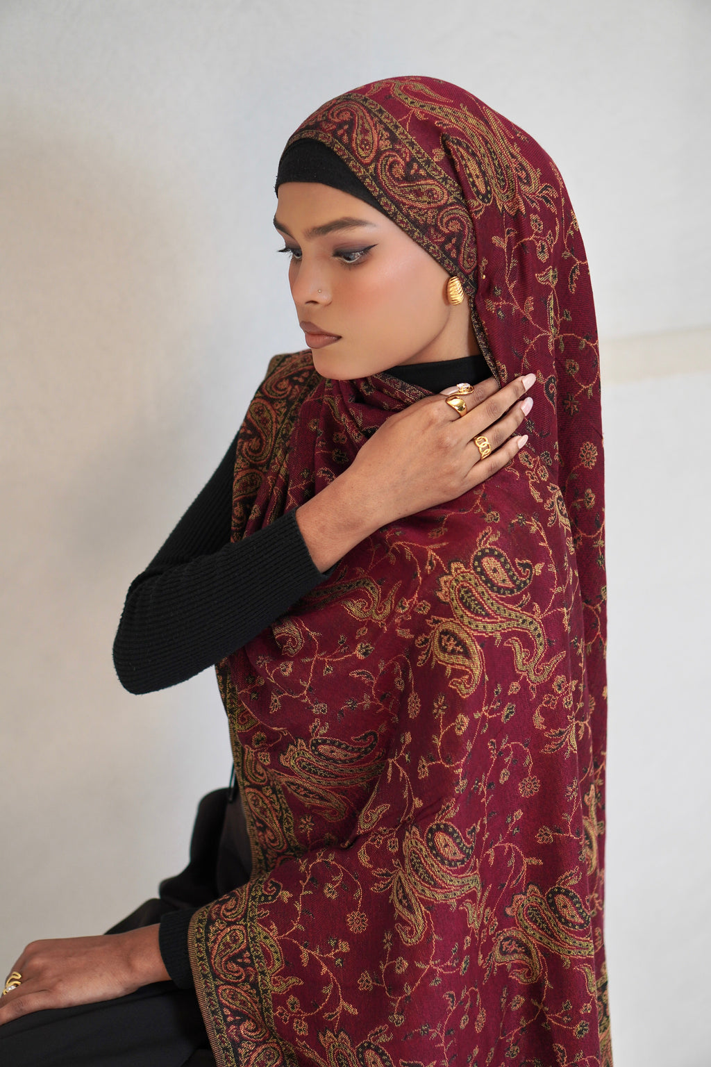 Pashmina Hijab - Mehroon