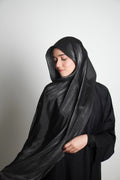 Premium Organza Hijab - Midnight Black