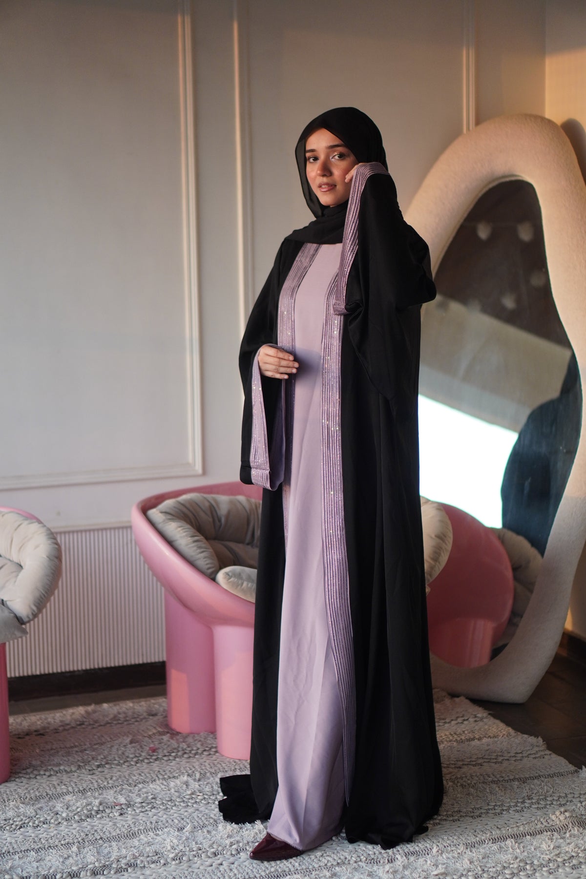 Rayah Pink Stone Abayah